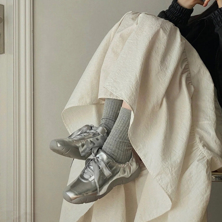 Ballet Satin Bow Sneakers