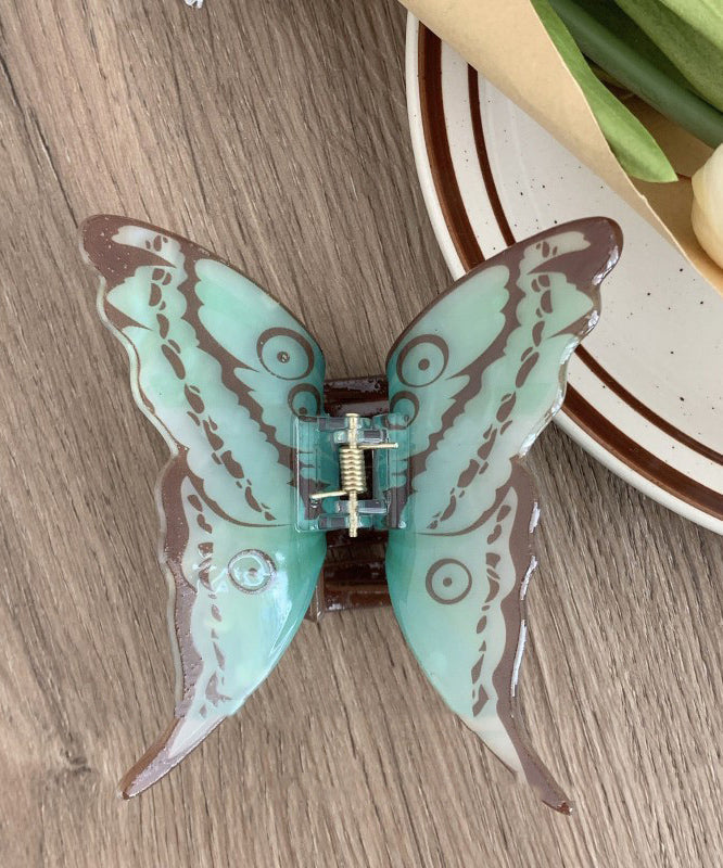 Beautiful Light Green Alloy Butterfly Hairpin QD026