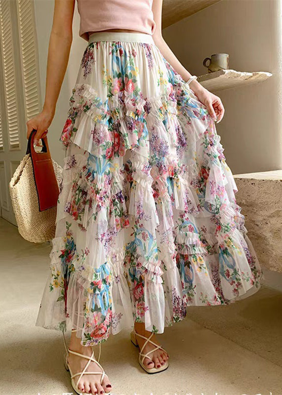 Pink Skirts Ruffled Tulle Beautiful Asymmetrical Patchwork