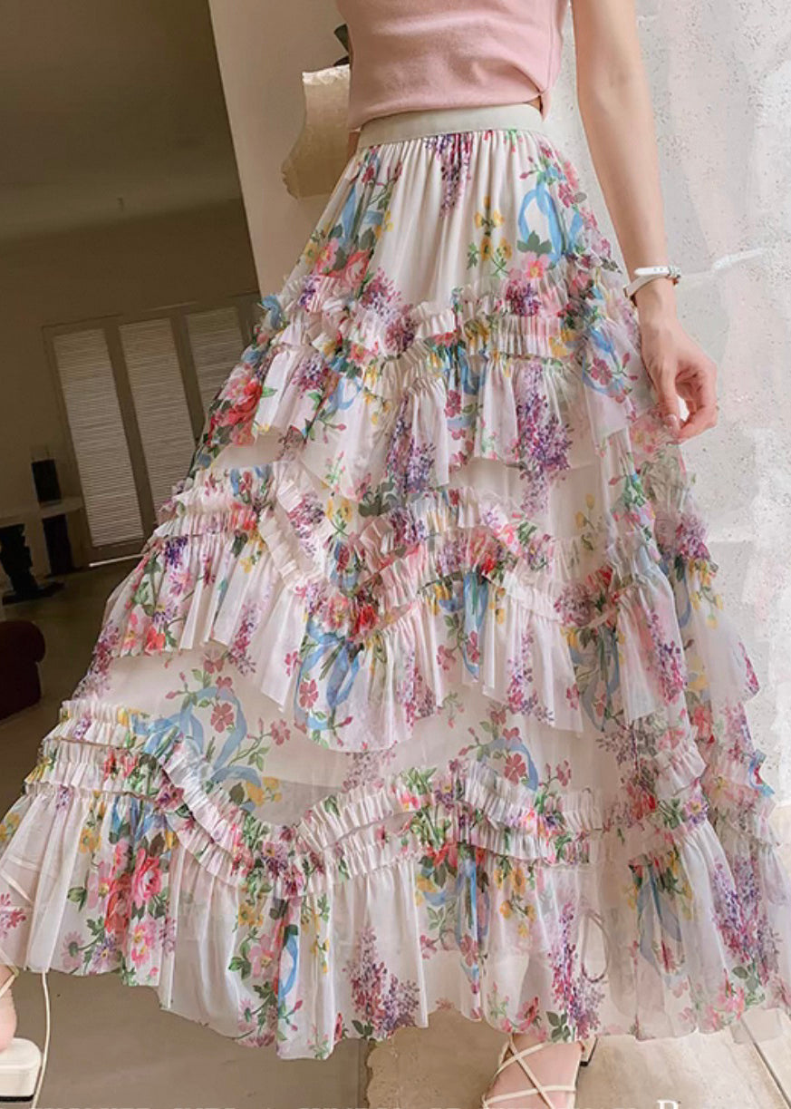 Pink Skirts Ruffled Tulle Beautiful Asymmetrical Patchwork