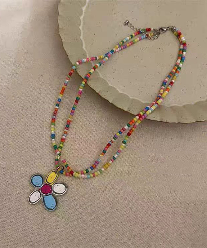 Beading Floral Layer Double Rainbow Alloy Beautiful