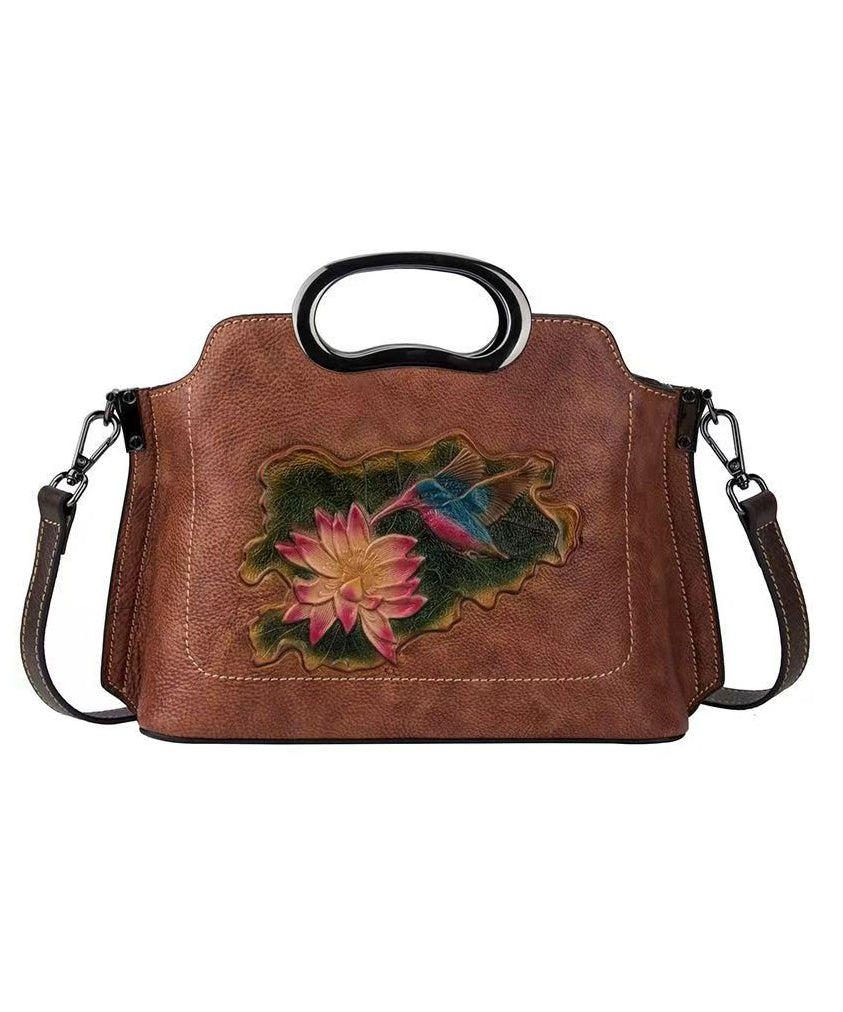 Handbag Embossed Red Leather Versatile Calf Tote Beautiful