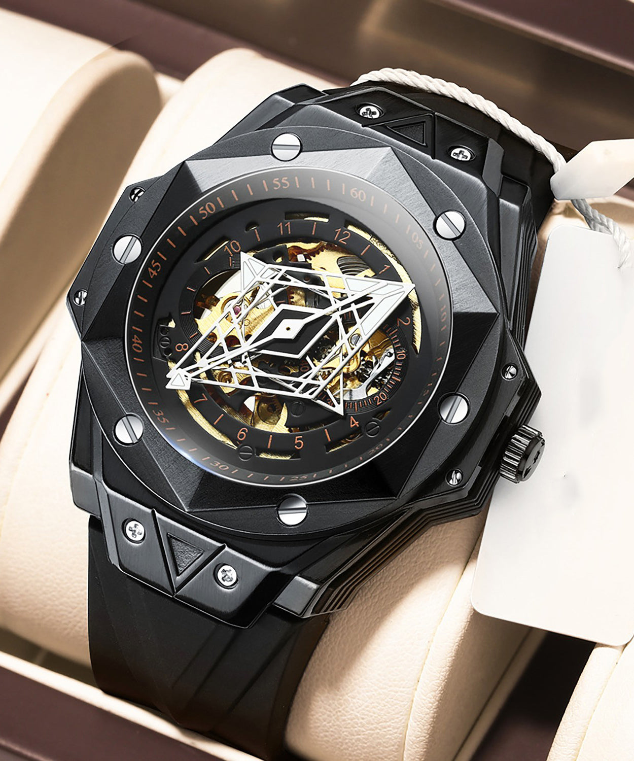 Automatic Gold Leather Rose Beautiful Out Machinery Hollow Fully