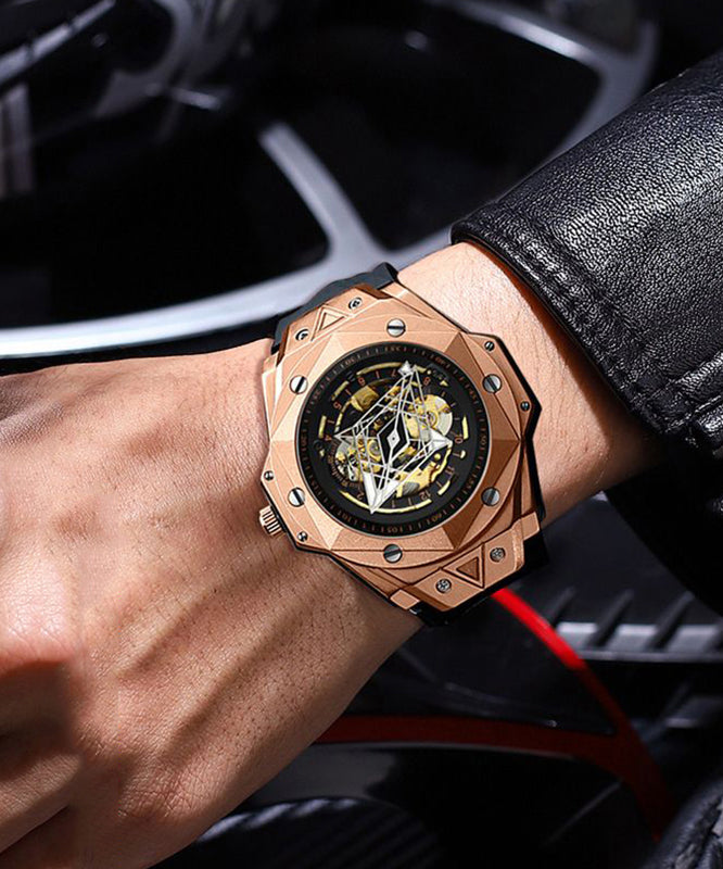 Automatic Gold Leather Rose Beautiful Out Machinery Hollow Fully