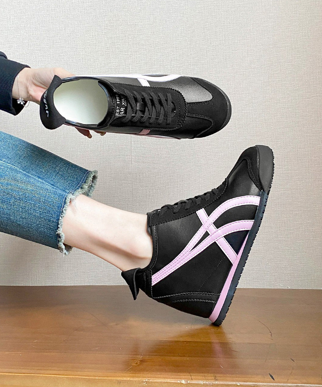 Faux Beautiful Heels Shoes Pink High Wedge Leather Splicing