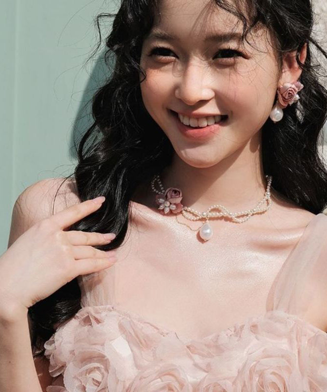 Gratuated Alloy Pearl White Beading Beautiful Bead Floral