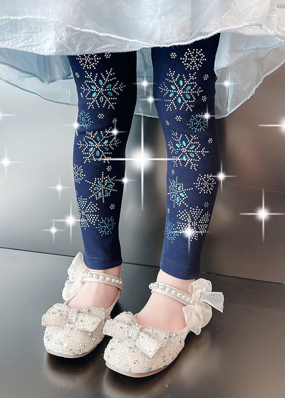 Beautiful White Nail Bead Sequins Girls Tights TV021