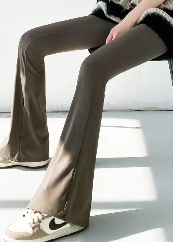 Beautiful Yellow High Waist Slim Fit Flared Trousers Spring YF008