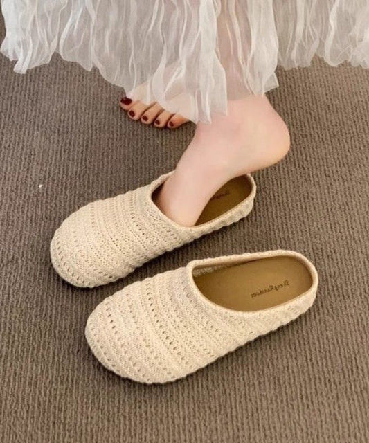 Mesh Breathable Sandals Comfortable Splicing Slide Beige