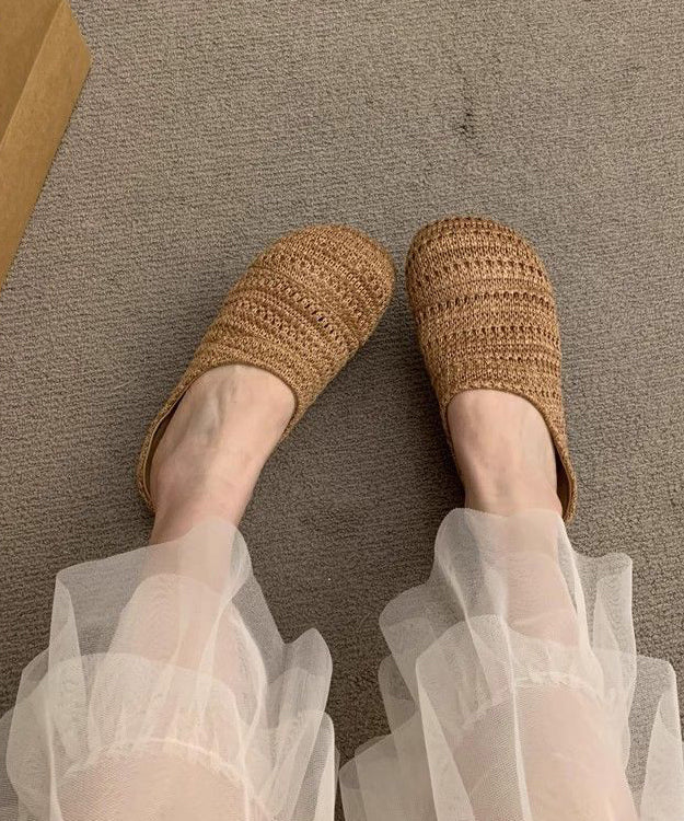 Mesh Breathable Sandals Comfortable Splicing Slide Beige