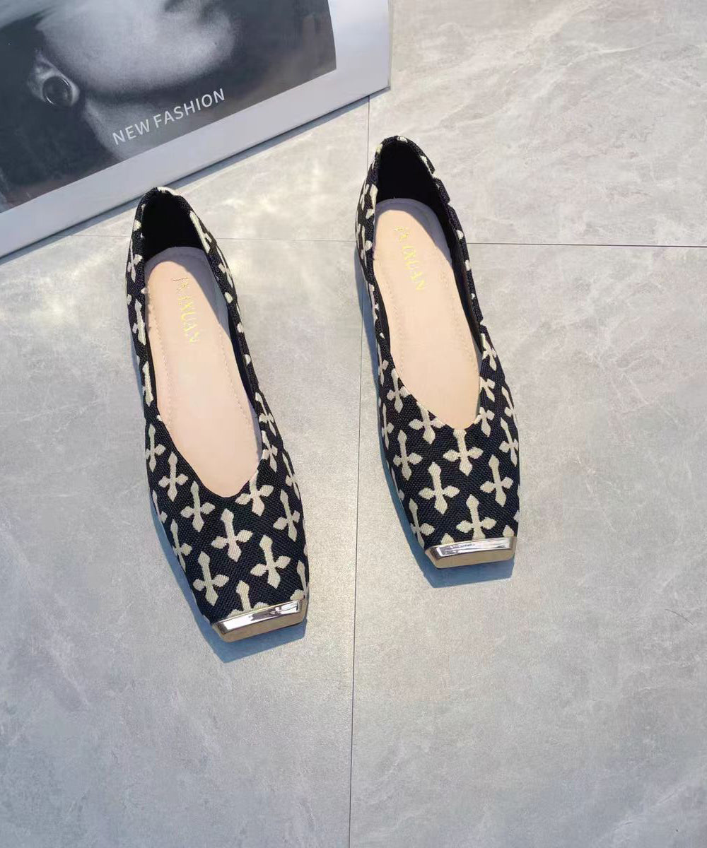 Shoes Cotton Feet Fabric Print Beige 2025 Flat New