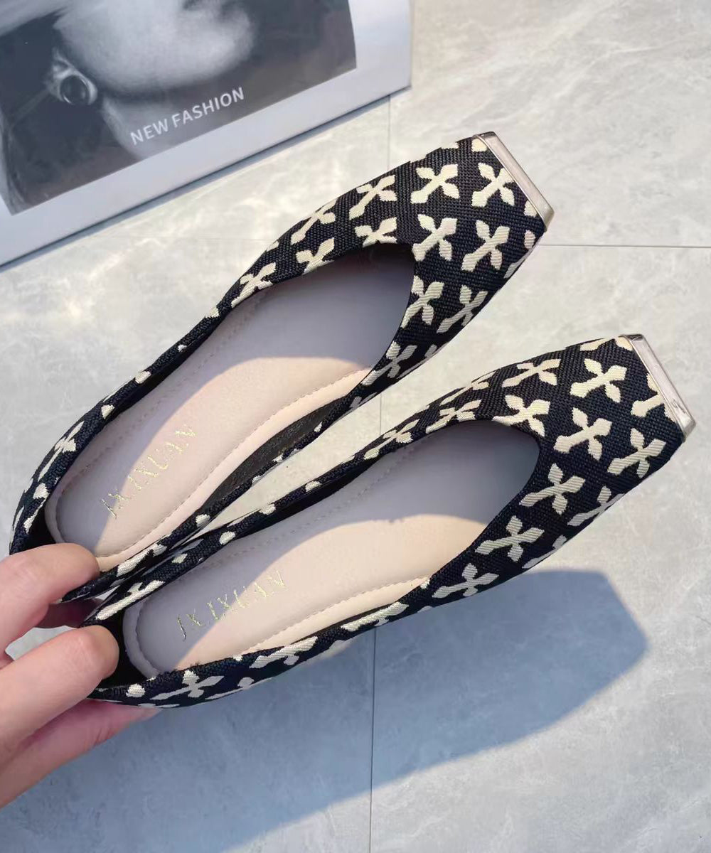 Shoes Cotton Feet Fabric Print Beige 2025 Flat New