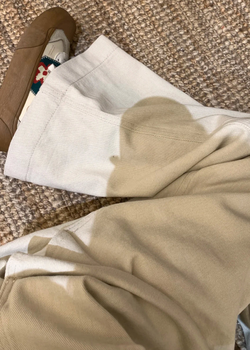 Wide High Denim Solid Leg Beige Summer Jumpsuit Waist