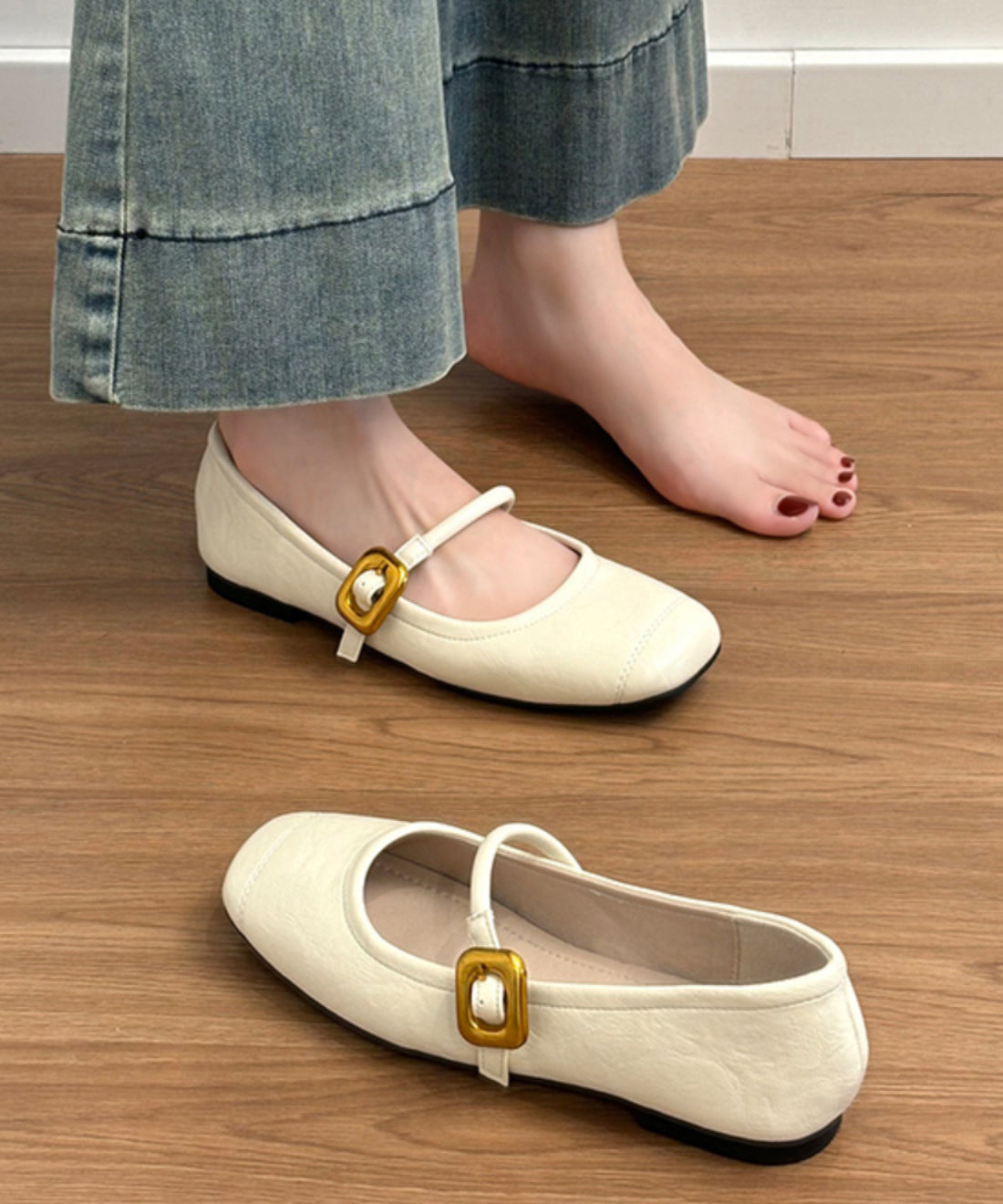 Splicing Black For Flat Women Shoes Cowhide Chic Leather