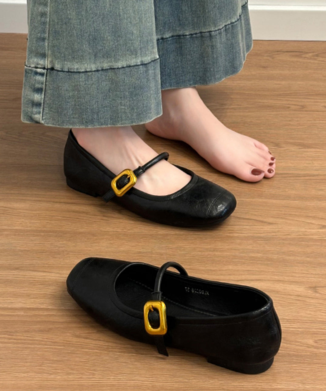 Splicing Black For Flat Women Shoes Cowhide Chic Leather
