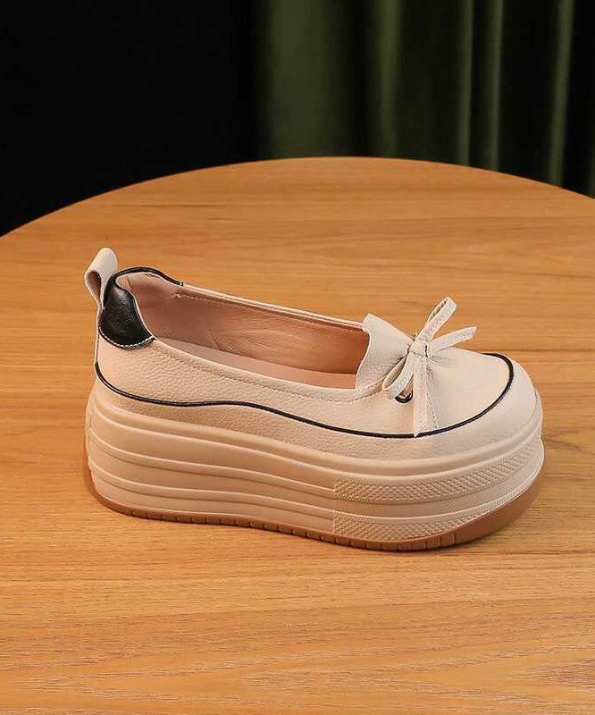 Shoes Leather Black Splicing Unique Faux Platform