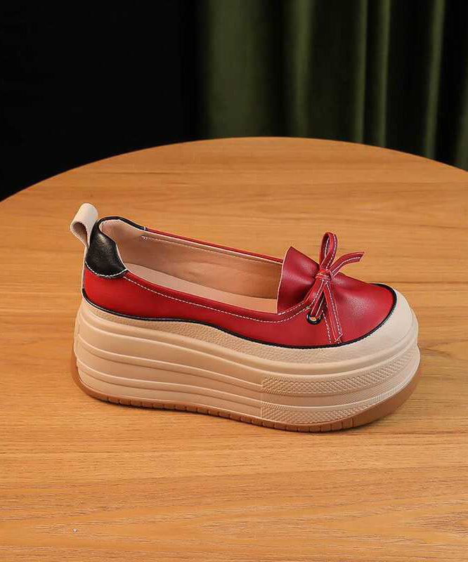 Shoes Leather Black Splicing Unique Faux Platform