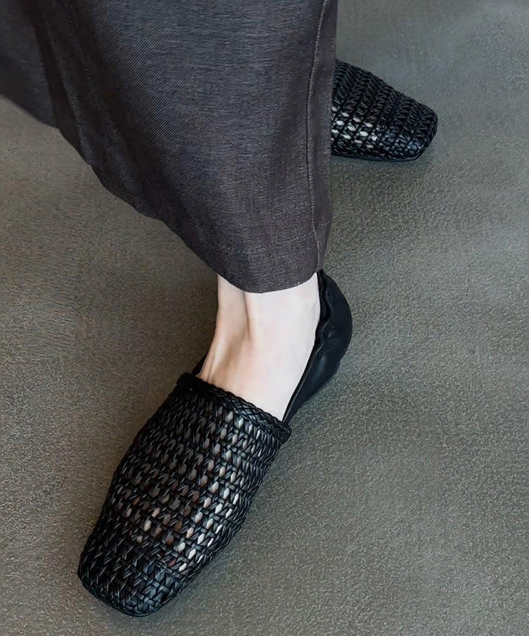 Simple Black Splicing Sandals Walking Hollow For Out Best