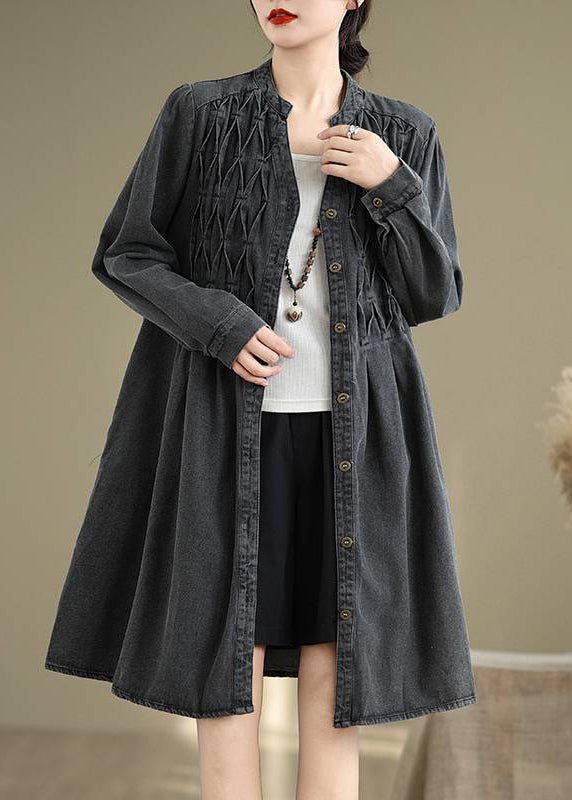 Fall Dresses Neck Black Wrinkled Long V Patchwork