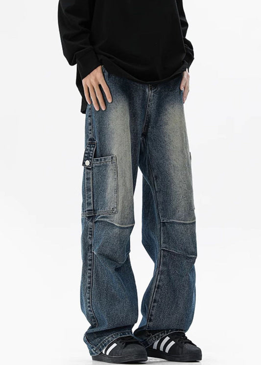 High Blue Men Pockets Spring Design Original Pants Denim Waist