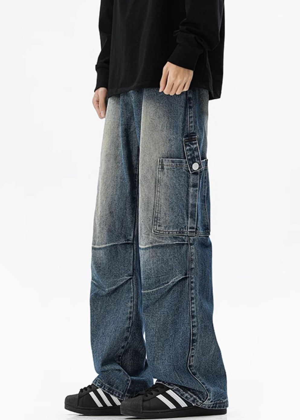 High Blue Men Pockets Spring Design Original Pants Denim Waist