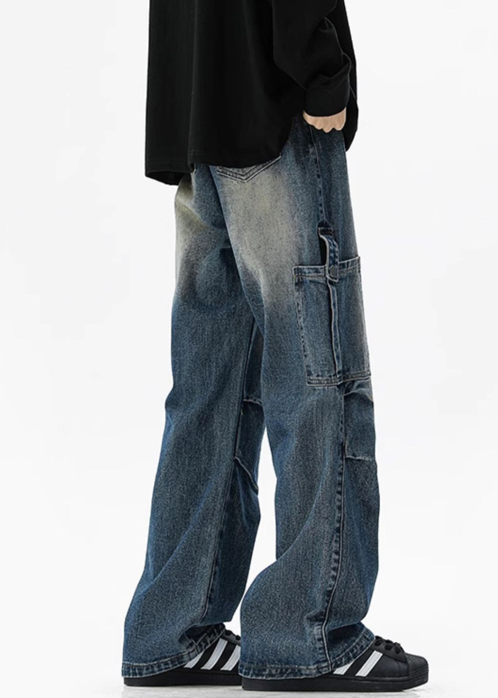 High Blue Men Pockets Spring Design Original Pants Denim Waist