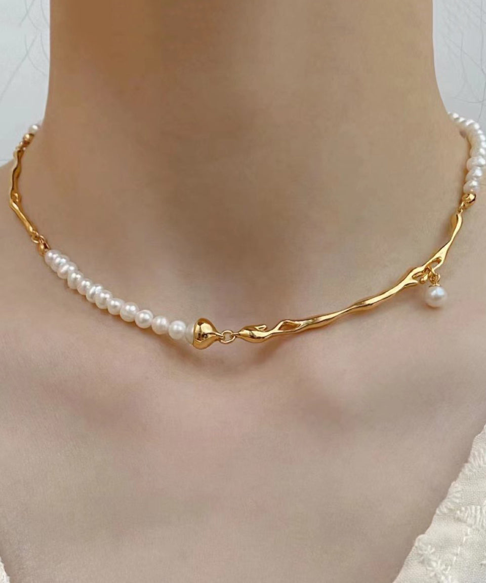 Gratuated Patchwork Bohemian Alloy Gold Bead Pearl Copper