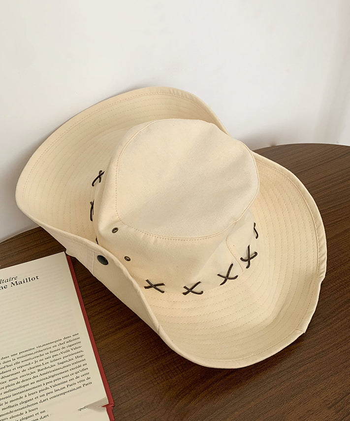 Patchwork Hat Vacation Bohemian Cowboy Khaki
