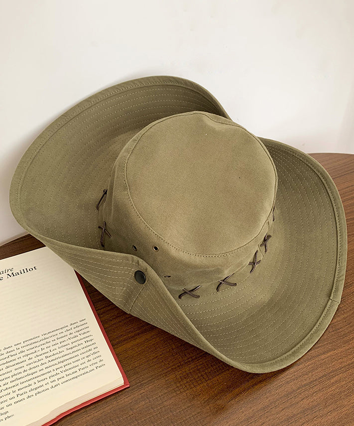 Patchwork Hat Vacation Bohemian Cowboy Khaki