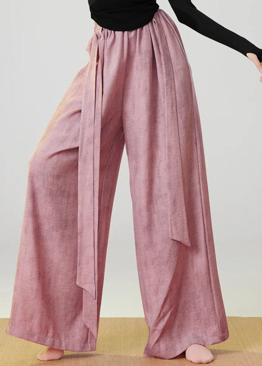 Bohemian Pink Oversized Tie Dye Linen Pants Spring YH026