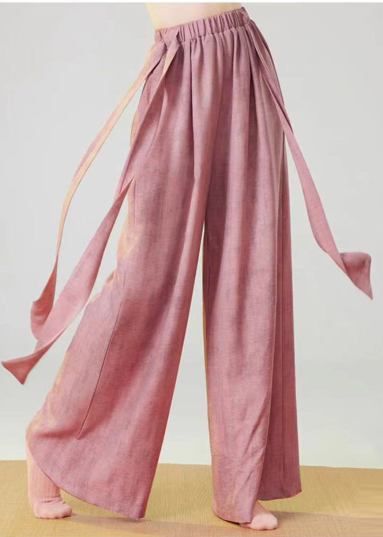 Bohemian Pink Oversized Tie Dye Linen Pants Spring YH026