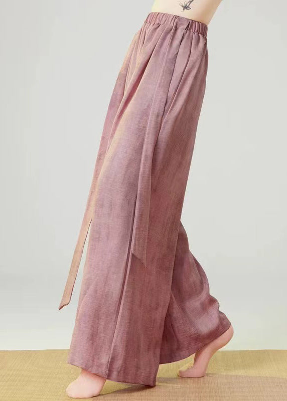 Bohemian Pink Oversized Tie Dye Linen Pants Spring YH026