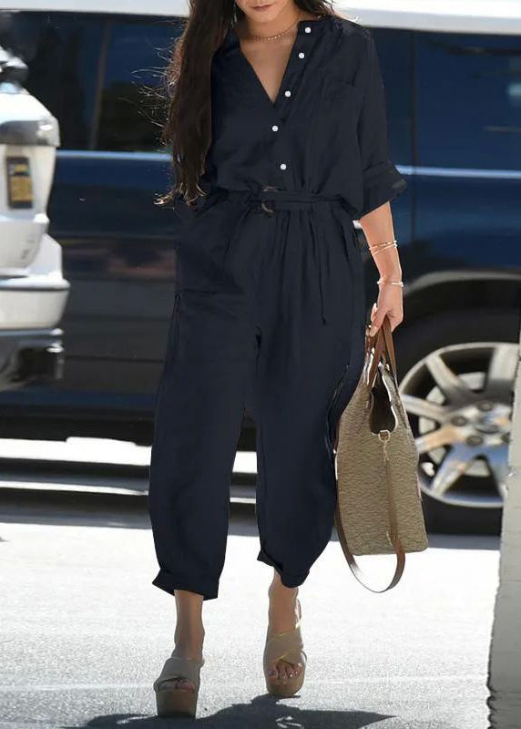 Collar Pockets Pan Bohemian Pink Peter Jumpsuit Fall Tunic