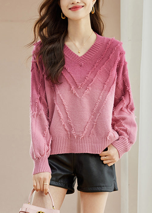 Bohemian Rose Tasseled Cozy Wool Knit Sweater Fall QS010