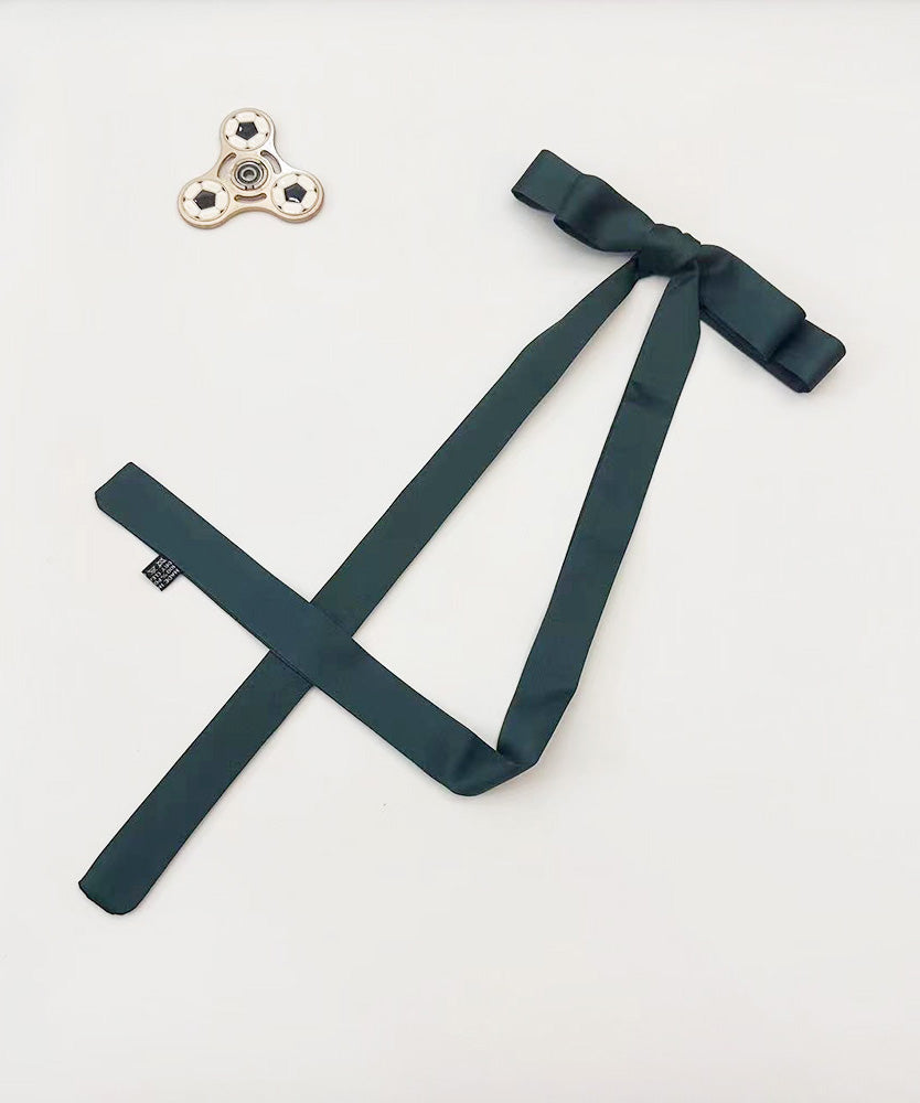 Bohemian White Cloth Bow Ribbon Necklace YU008