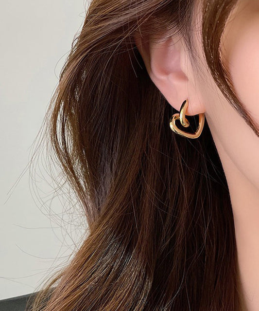 Boho Hoop Gold Love Earrings Alloy