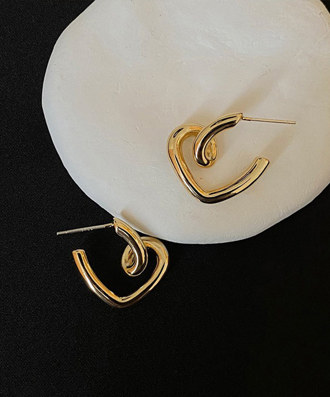 Boho Hoop Gold Love Earrings Alloy