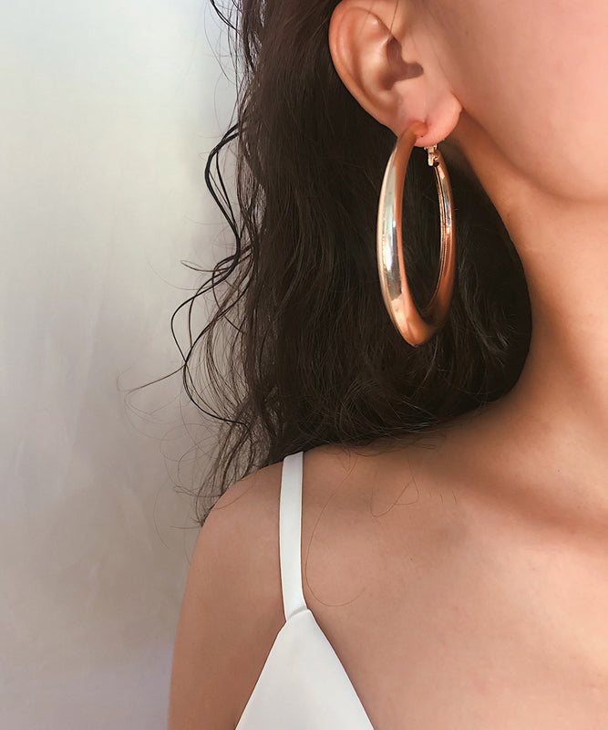 Boho Gold Metal Round Hoop Earrings ZZ004