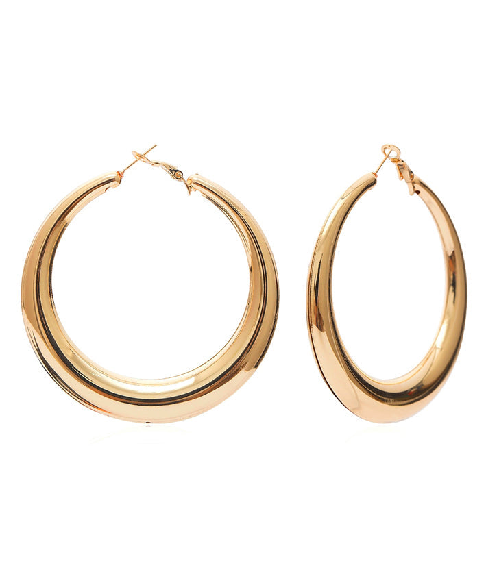 Boho Gold Metal Round Hoop Earrings ZZ004