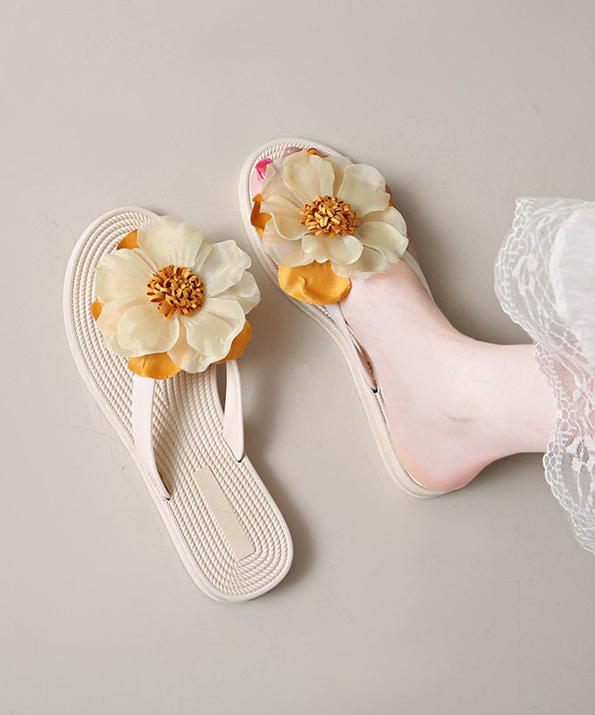 Green Flops Floral Splicing Flip Boho