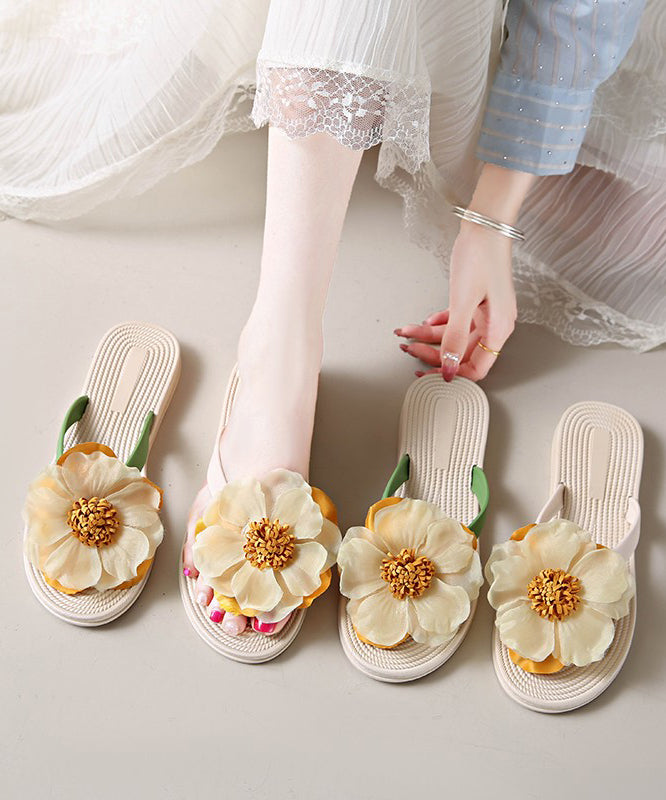 Green Flops Floral Splicing Flip Boho