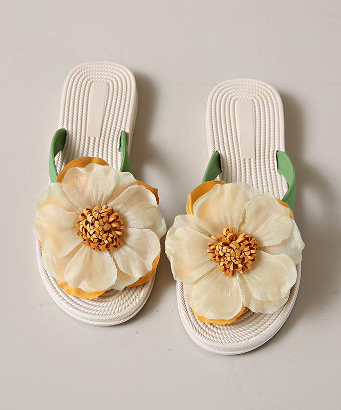 Green Flops Floral Splicing Flip Boho