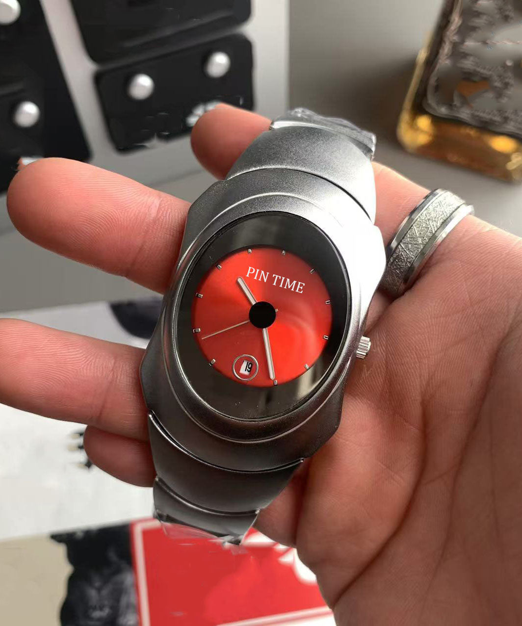 Stainless Quartz Movement Steel Square Watches Boho Green