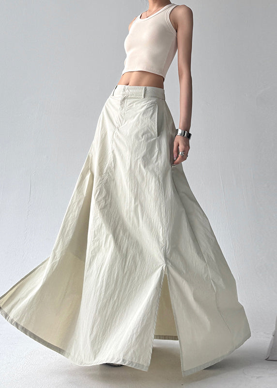 Summer Side Large Grey Skirt A Hem Open Line Boho Exra