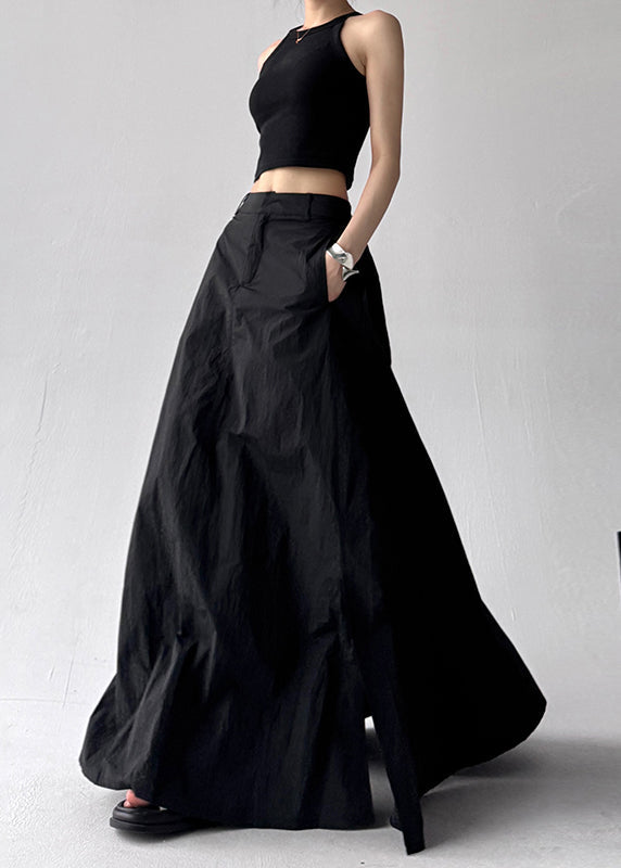 Summer Side Large Grey Skirt A Hem Open Line Boho Exra