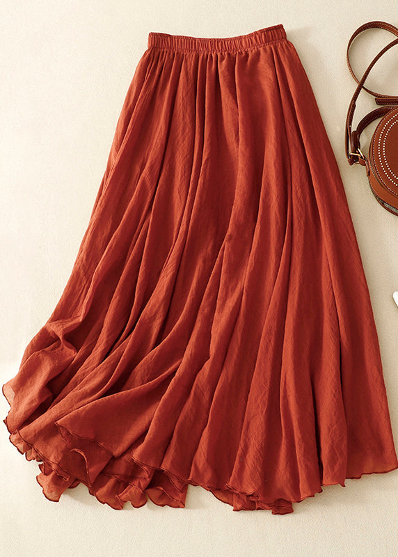 Skirts Khaki Spring Boho Hem Exra Large Linen