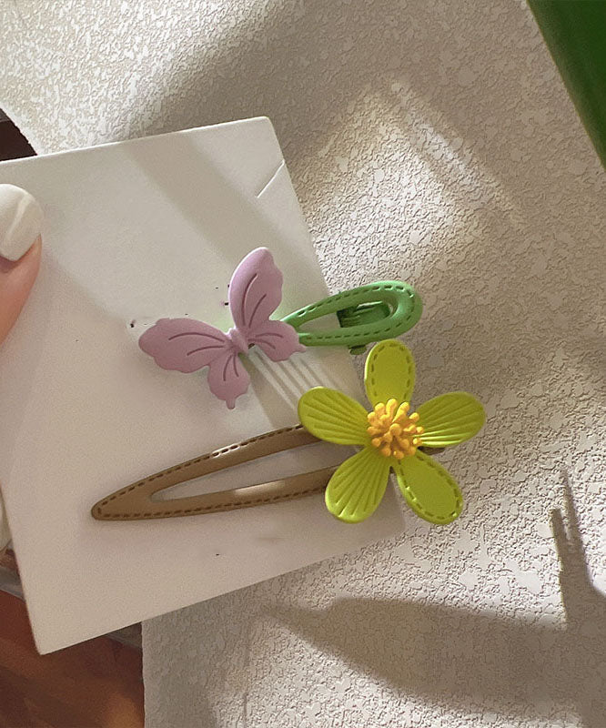 Light Green Boho Floral Acrylic Hairpin