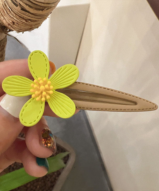 Light Green Boho Floral Acrylic Hairpin