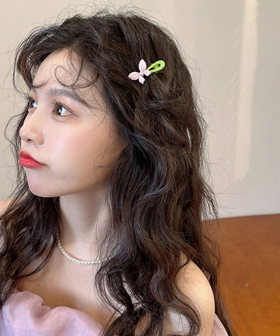 Light Green Boho Floral Acrylic Hairpin