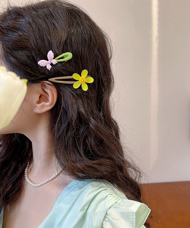 Light Green Boho Floral Acrylic Hairpin